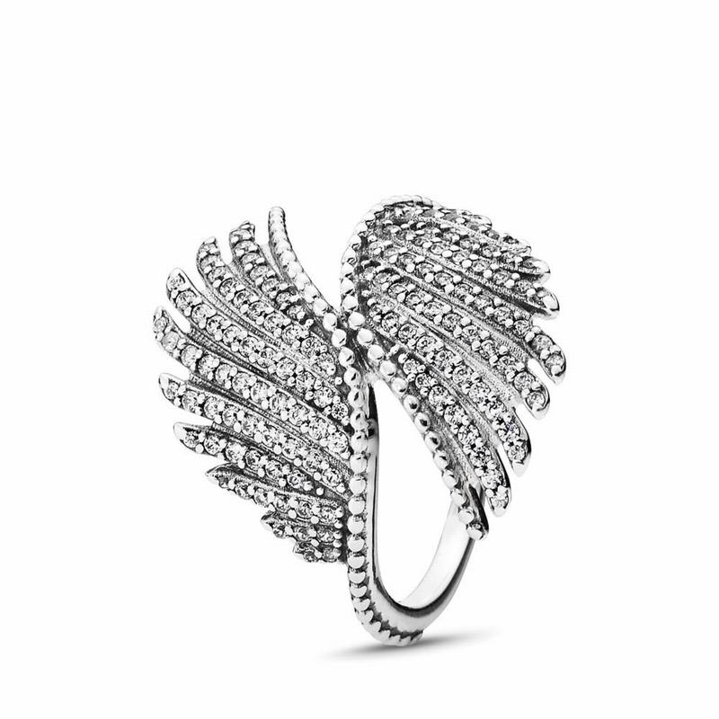 Pandora Majestic Feathers Stackable Ring Silver Egypt AE9823056
